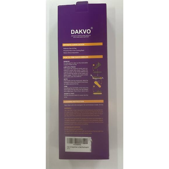DAKVO Orthotic Curve Design Sport Shoe Insole "M" Hard Arch Support Trimmable - Picture 5 of 9